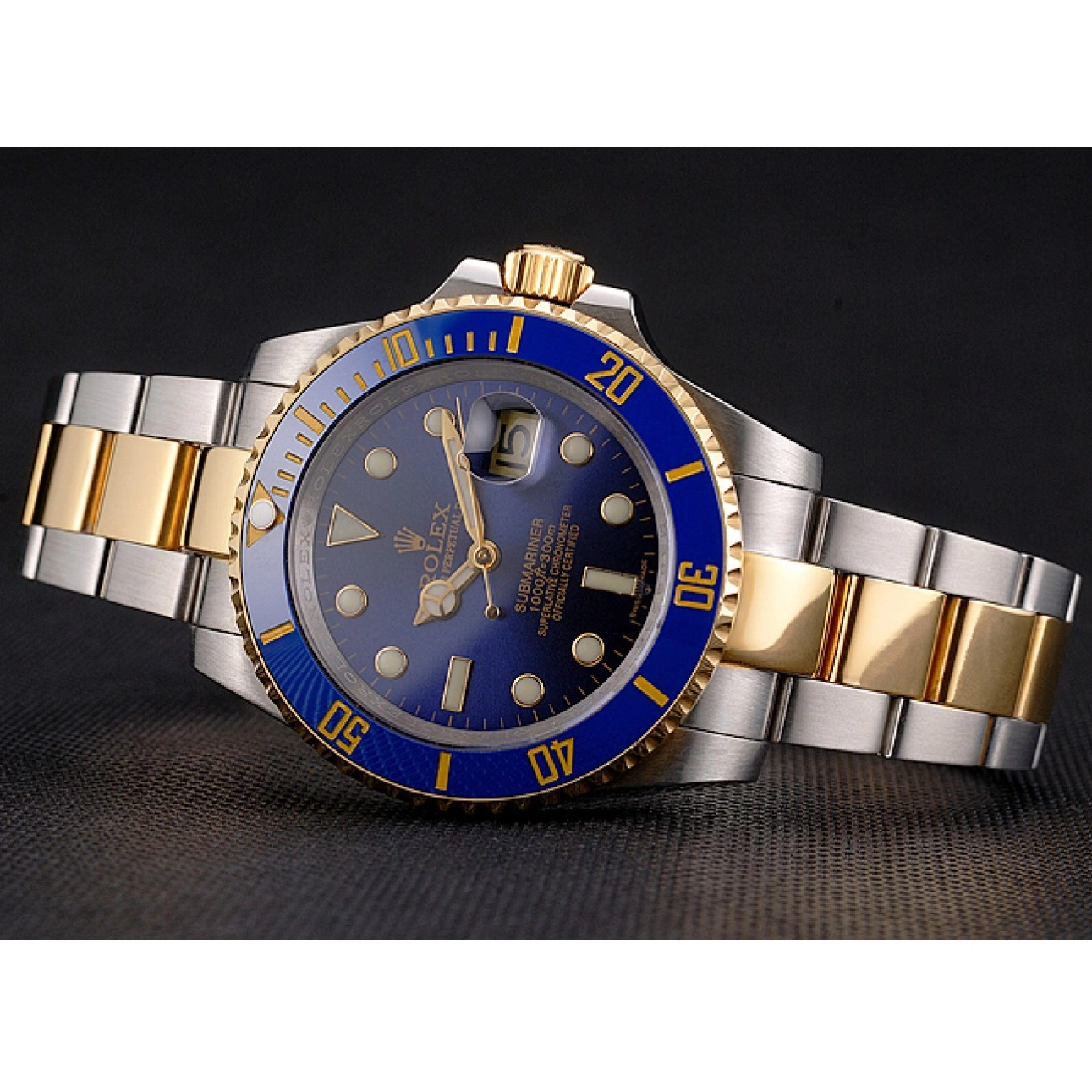 Good Copy Rolex Watches Gold And Swiss Bracelet Submariner Bezel Steel Two Tone Blue Rolex Dial 0527